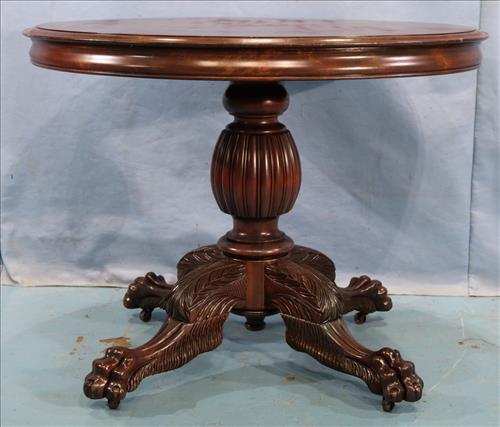 Solid mahogany round center parlor table (1 of 4)