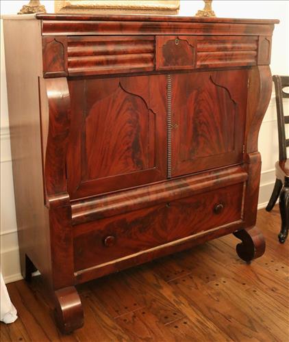 Mahogany Empire Jackson press with scroll feet (1 of 4)