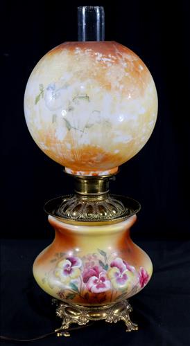 Hand painted gone with the wind lamp, 24 in. T. (1 of 3)