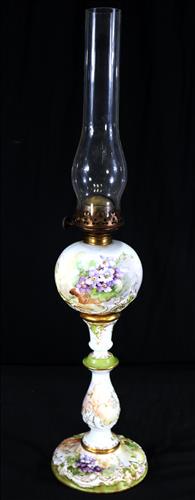 Porcelain oil lamp signed Leonard Austria (1 of 4)