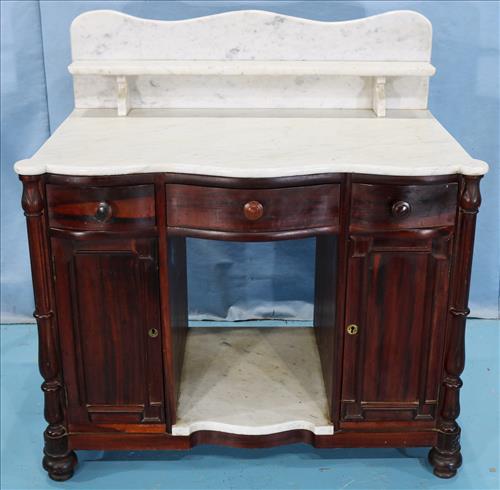Rosewood wash stand attrib. to Meeks with marble (1 of 5)