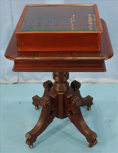 Rare Chess Table with All Chess Pieces (1 of 7)