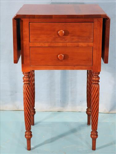 Cherry drop leaf 2 drawer night stand (1 of 4)