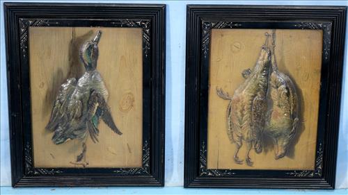 Hanging Victorian game plaques, 17 in. T, 14 in. W. (1 of 4)