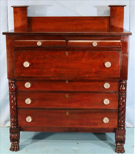 Mahogany and cherry 6 drawer chest with column front (1 of 4)