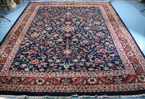Large blue hand knotted Persian rug, 11.10 x 9.1 ft. (1 of 5)