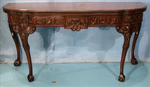 Mahogany console table with fold over top, 51 in. L. (1 of 8)