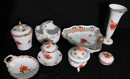 8 piece collection of Herend hand painted china (1 of 5)
