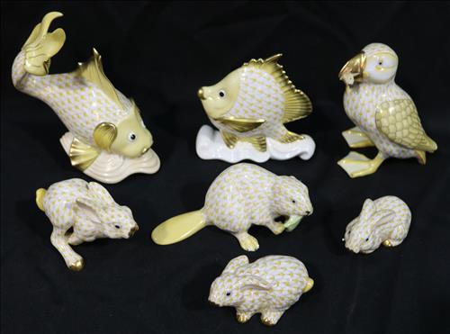 7 pieces of Herend porcelain animals (1 of 5)