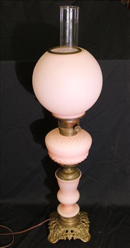 Pint satin banquet lamp, has electrified, 27 in. T. (1 of 5)