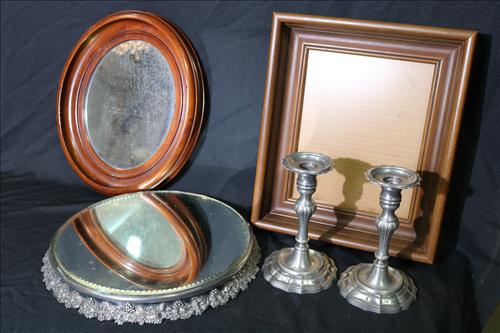 Victorian silver-plate plateau mirror, 2 frames, (1 of 4)
