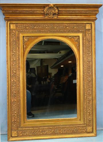 Contemporary gold gilded hanging mirror, 55 x 42 (1 of 3)