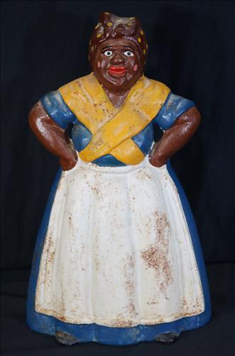 Cast iron door stop Aunt Jemima reproduction, 13 in T.: Cast iron door stop Aunt Jemima reproduction, 13 in T, 7 in W.