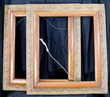 Pair of old Victorian oak frames, 27 x 29: Pair of old Victorian oak frames, 27 x 29