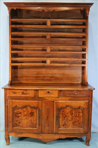 Walnut French cabinet with display hutch (1 of 10)
