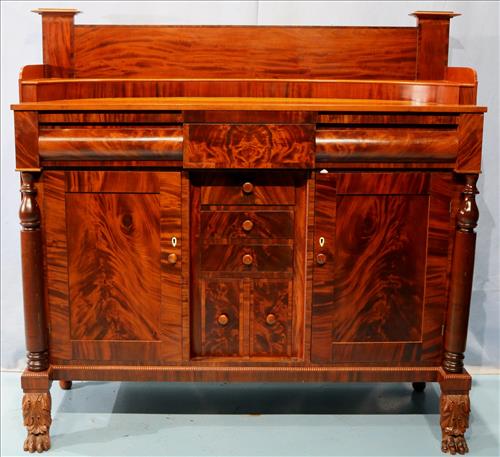 Period flame mahogany empire sideboard (1 of 8)