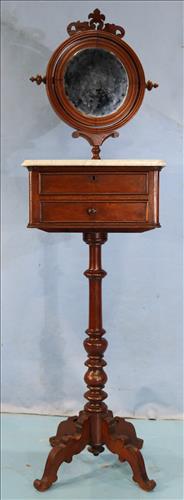 Walnut Victorian shaving stand with mirror (1 of 6)