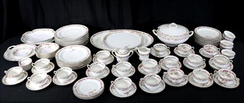 Large set of Haviland Limoges, The Amstel: Large set of Haviland Limoges, The Amstel, plates, platter, charger, covered bowl, cups and saucers