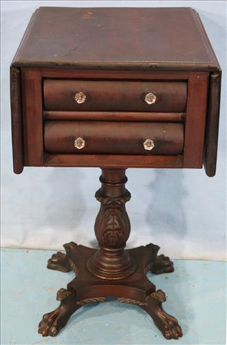 Early drop side empire night stand with acanthus (1 of 4)