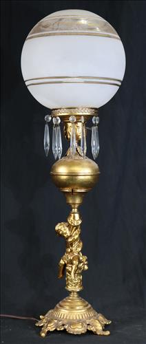 Gold gilded Figural banquet lamp, 32 in. T, 9 in. W. (1 of 3)