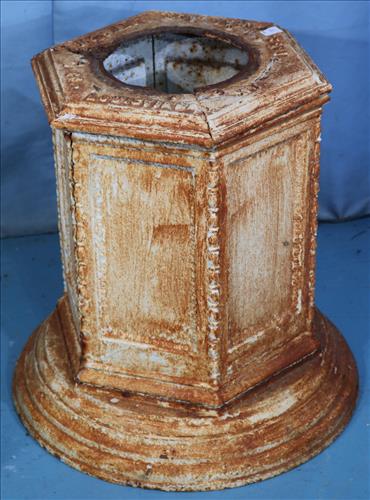 Early cast iron base for pot or statue (1 of 5)