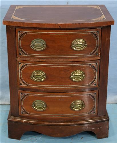 Leather top night stand with decorated top (1 of 4)