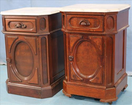 Pair of near match walnut Victorian half commodes (1 of 5)