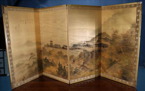 4 panel screen hand painted in Thailand (1 of 5)