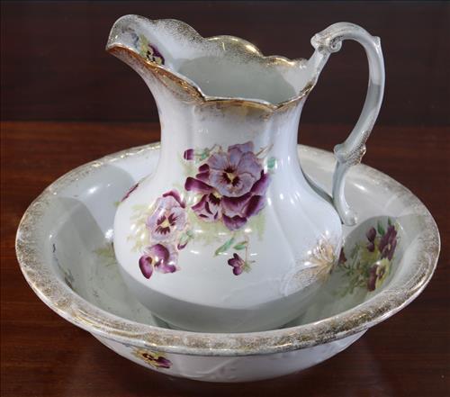 Early bowl and pitcher by Anchor pottery (1 of 4)