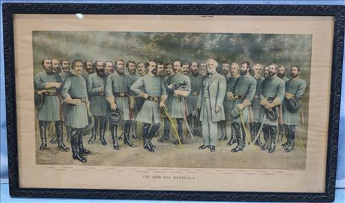 Print of Lee and his generals, 16 in. T, 27 in. W.: Print of Lee and his generals, 16 in. T, 27 in. W.