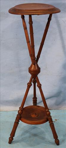 Walnut Victorian candle stand, 33 in. T, 10.5 in. Dia. (1 of 3)