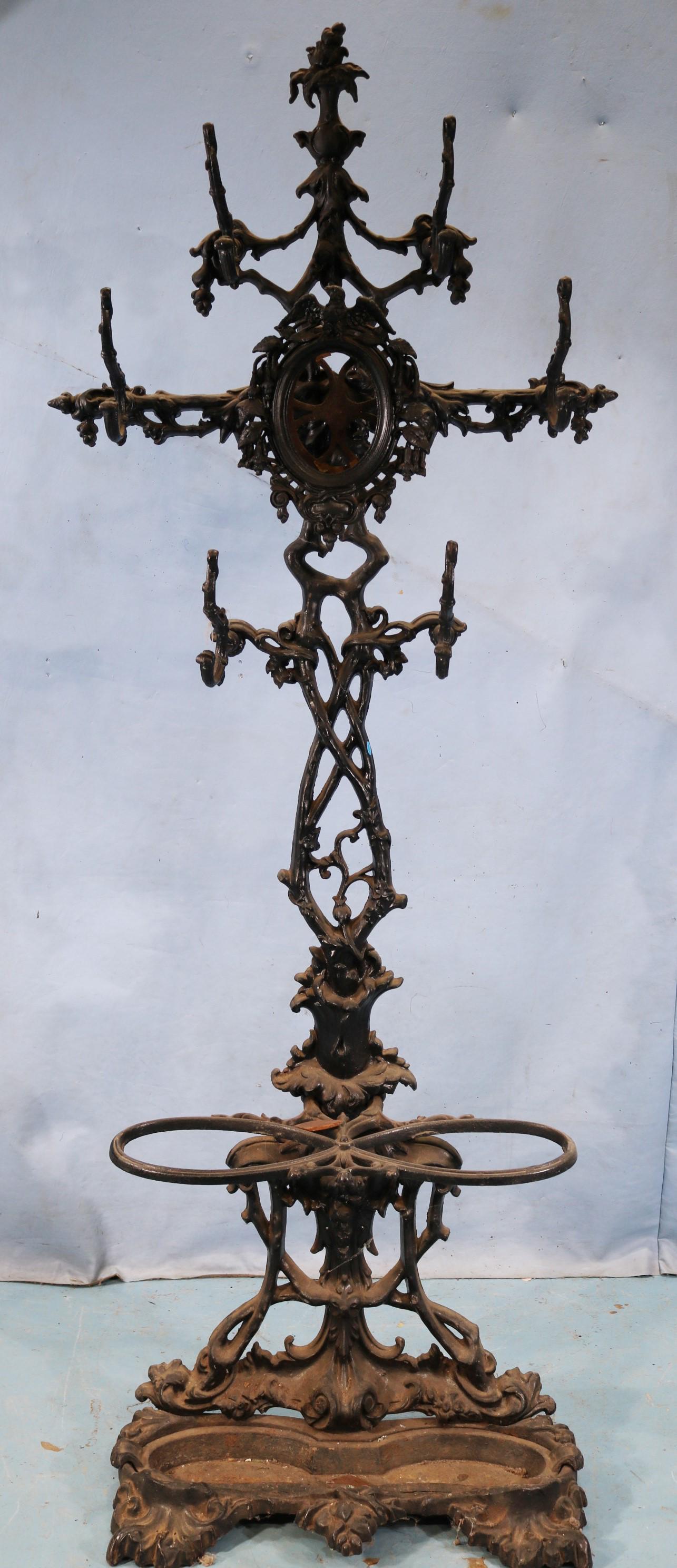 Black true antique cast iron hall tree (1 of 6)