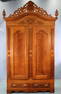 Walnut Victorian 2 door wardrobe with burl accents