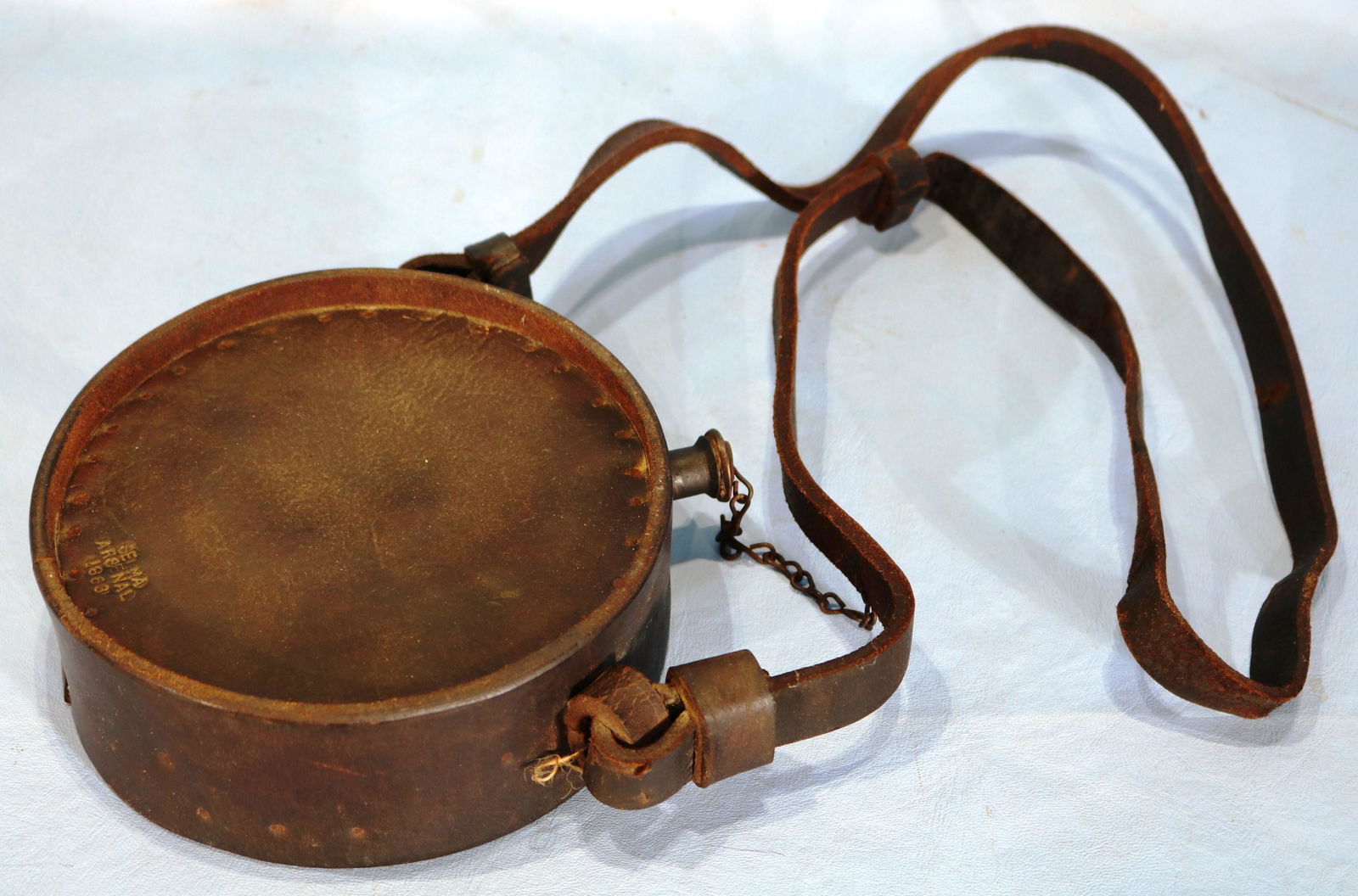 Confederate canteen stamped C.S., Selma Arsenal, 1863 (1 of 3)