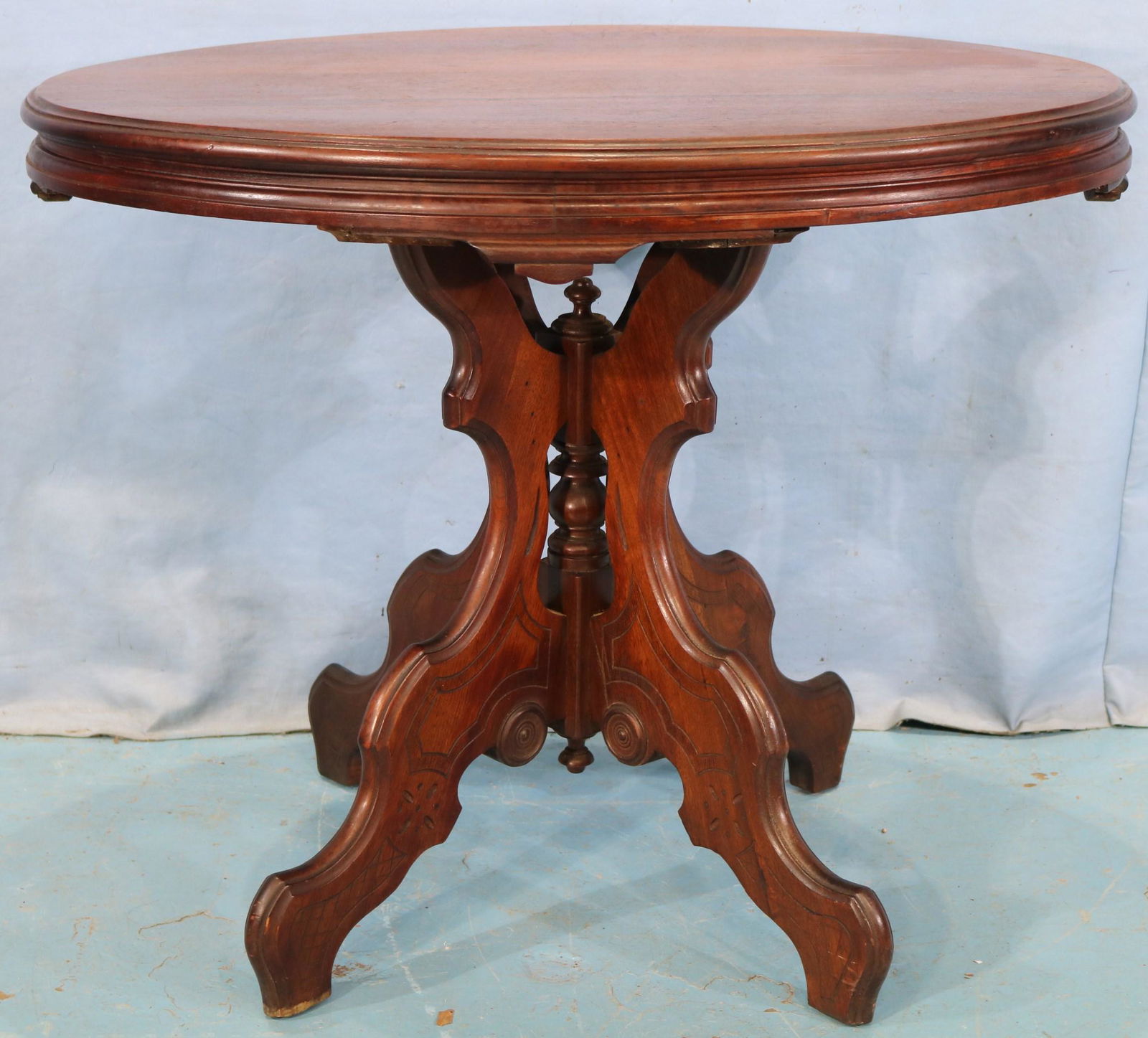 Walnut oval center table (1 of 3)