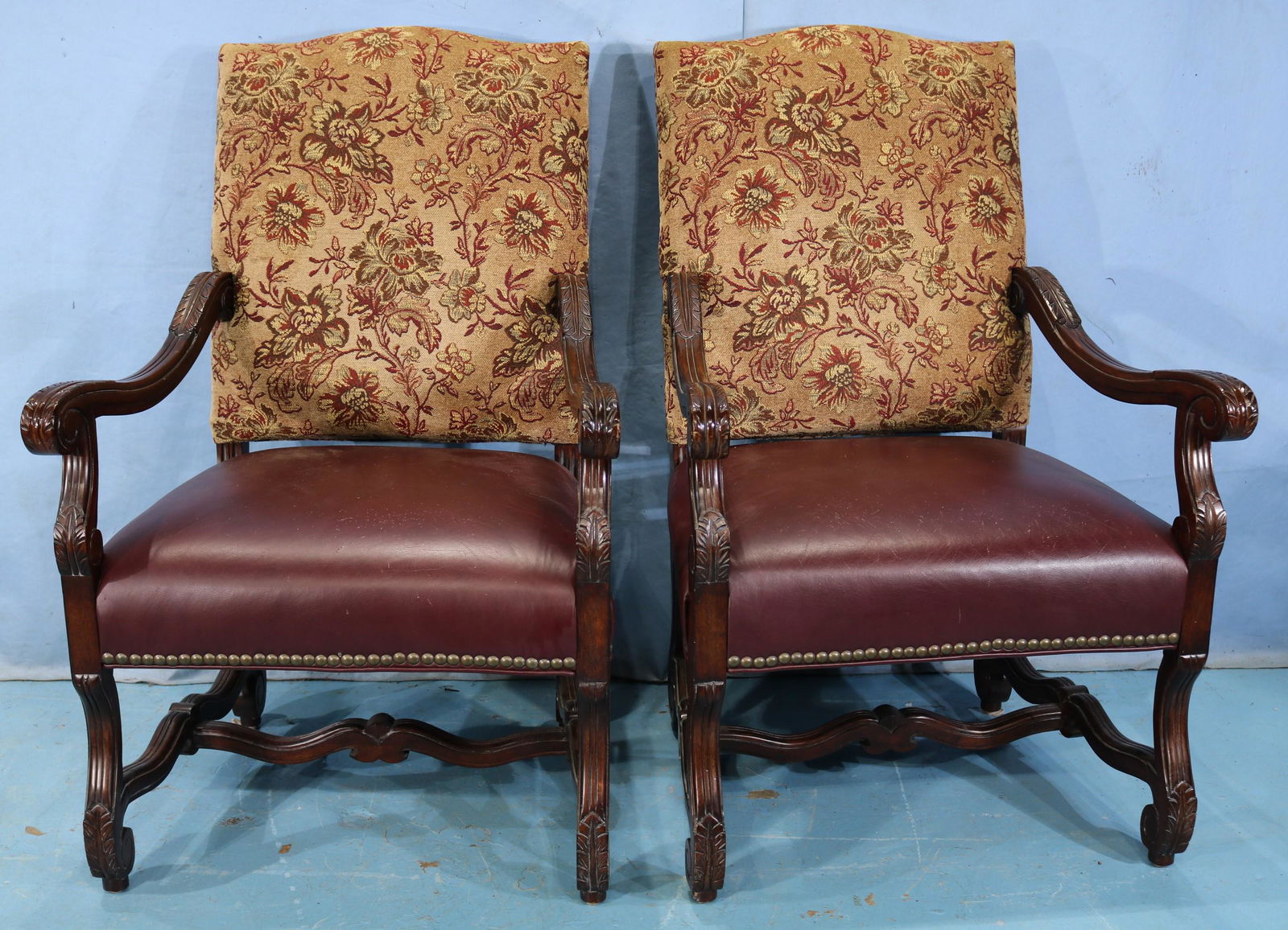 Pair of contemporary mahogany fireside chairs (1 of 4)