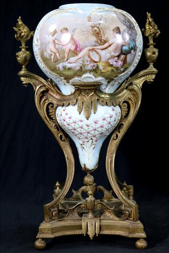 Victorian bronze mounted porcelain center bowl (1 of 8)