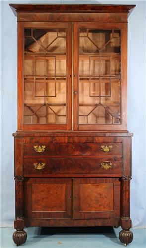 3 piece Federal mahogany secretary, ca. 1830 (1 of 6)