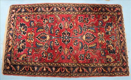 Handmade antique Persian small area rug, 49 x 30 (1 of 3)