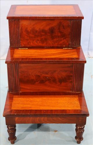 Mahogany bed steps with potty stool with storage (1 of 4)