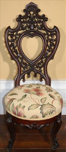 Meeks rosewood harp back side chair, new upholstery (1 of 5)