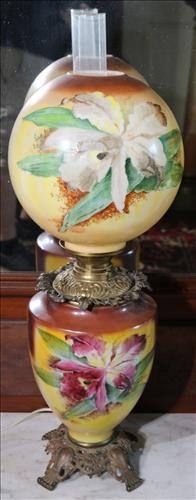 Gone with the wind hand painted lamp, 30 in. T. (1 of 4)