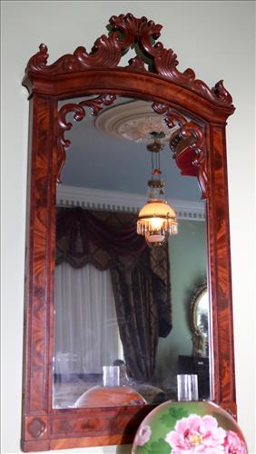 Mahogany decorative hanging mirror, 49 x 39 (1 of 3)