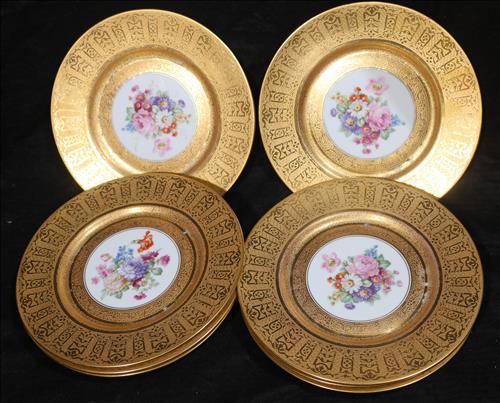 8 Bavaria hand painted 10.5 in. plates (1 of 4)
