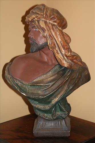 Chalk bust of Arabian Knight,20 in. T, 13 in. W. (1 of 2)