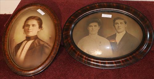 2 piece oval convex frames with pictures, 18 x 22 (1 of 3)
