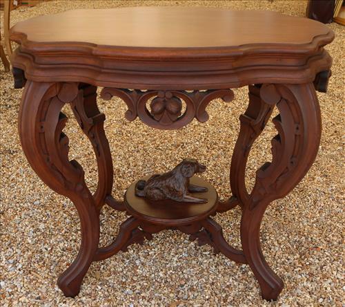 Walnut Victorian dog table, 29 in. T, 33 in. L (1 of 4)