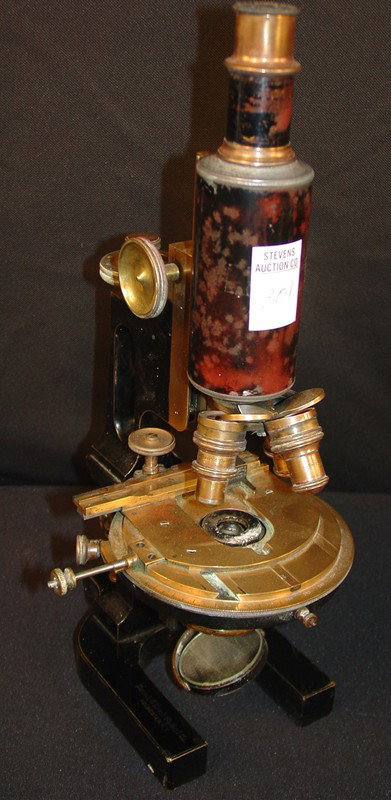 Black and Brass Microscope # 65044: Black and Brass Microscope # 65044