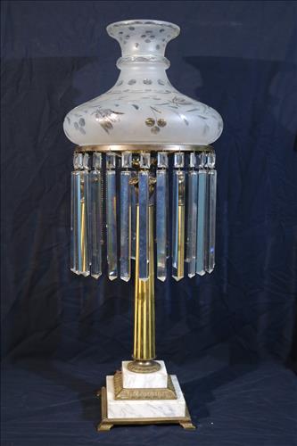 Tall sinumbra lamp with brass and marble and brass (1 of 5)