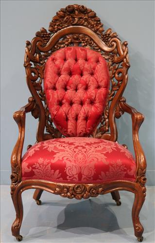 Rosewood rococo laminated chair by John H. Belter (1 of 8)